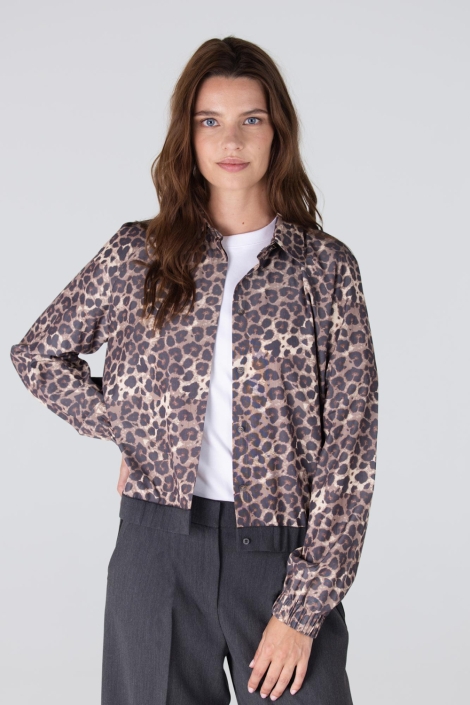 Juffrouw Jansen multi color dames jas | Model vooraanzicht