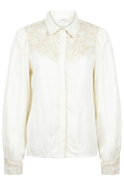 Aaiko ecru dames blouse | Vooraanzicht