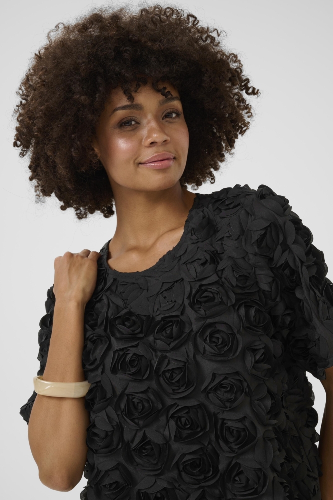 Culture zwarte dames blouse | Close up
