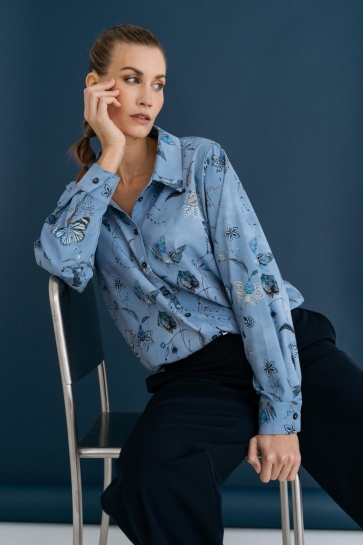 Maicazz PYDIA BLOUSE FA25 20 009 BLUE BUTTERFLY