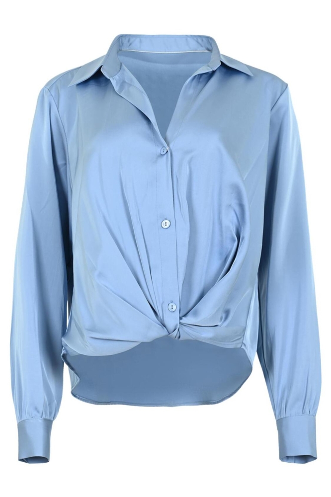 Maicazz blauwe dames blouse | Vooraanzicht