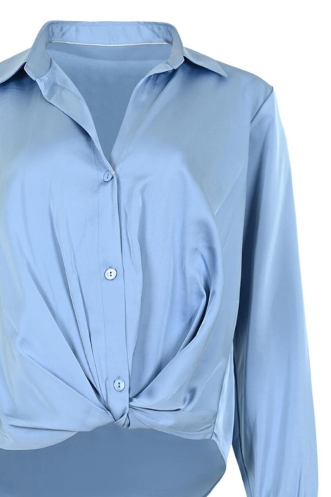 Maicazz blauwe dames blouse | Close up