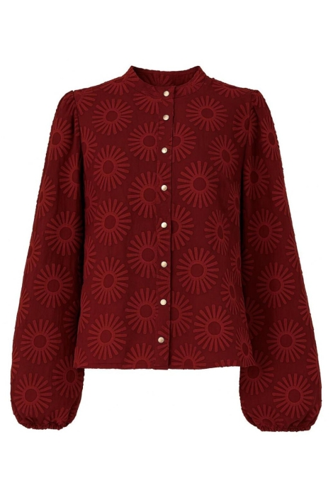 I-coni-K bordeaux dames blouse | Vooraanzicht