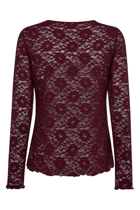 Freequent bordeaux dames t-shirt | Achteraanzicht