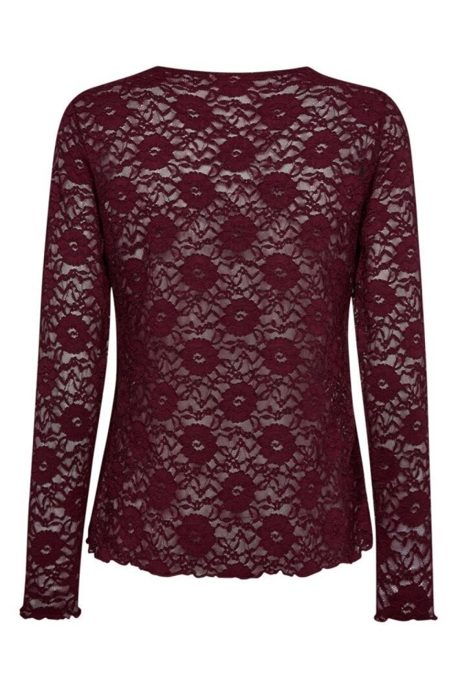 Freequent bordeaux dames t-shirt | Achteraanzicht