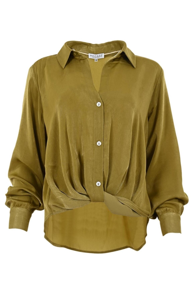 Maicazz groene dames blouse | Vooraanzicht