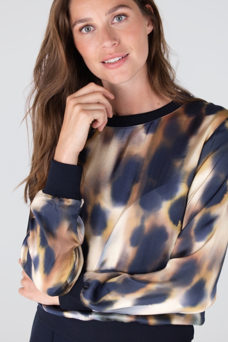 Juffrouw Jansen multi color dames blouse | Close up