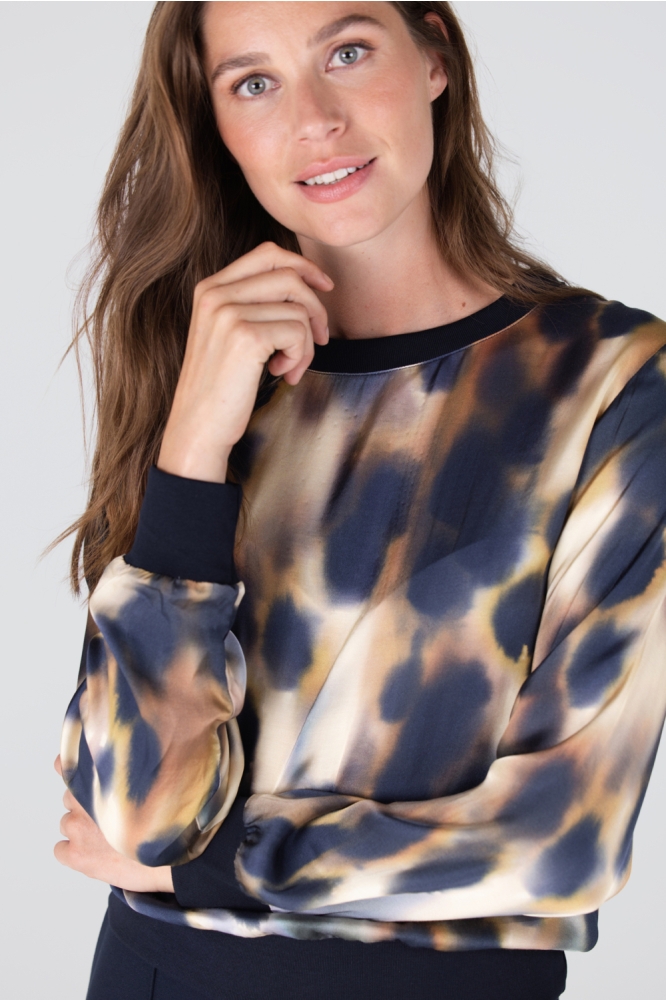 Juffrouw Jansen multi color dames blouse | Close up
