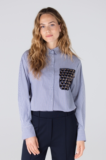 Juffrouw Jansen Blouse GOLDIE W25 BLOUSE CS3 726 000780 DARK BLUE