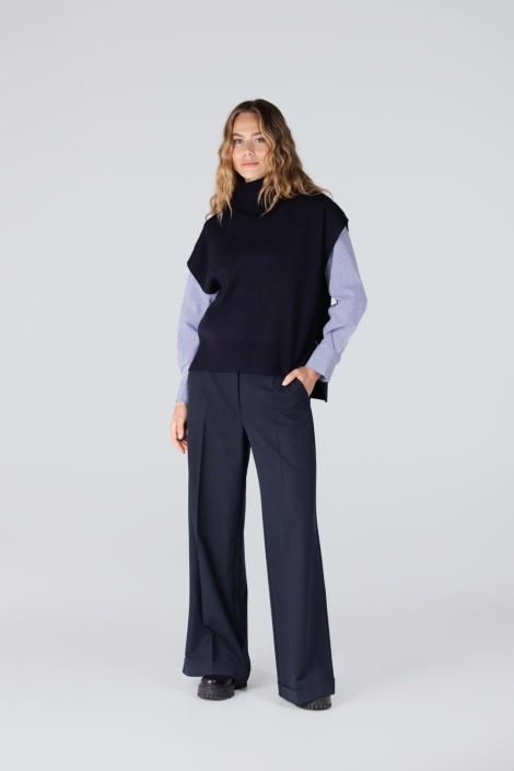 Juffrouw Jansen blauwe dames blouse | Model