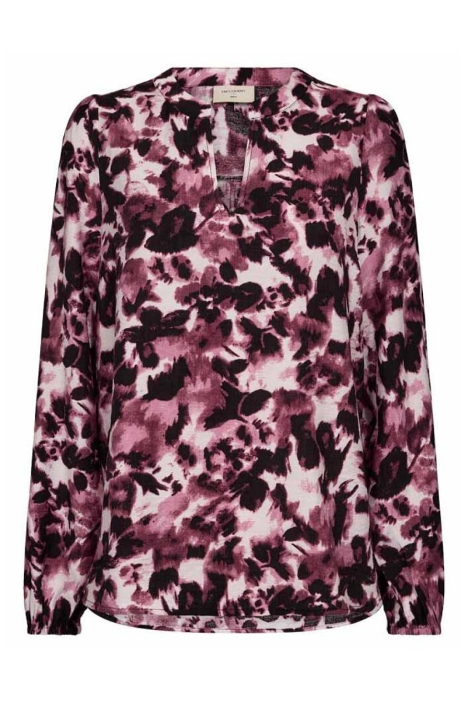 Freequent bordeaux dames blouse | Vooraanzicht