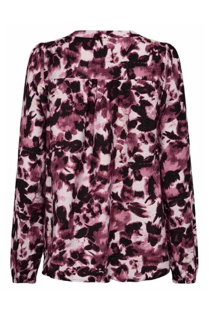Freequent bordeaux dames blouse | Achteraanzicht