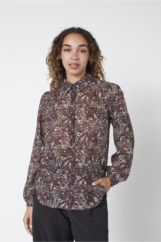 SisterS point bordeaux dames blouse | Model vooraanzicht