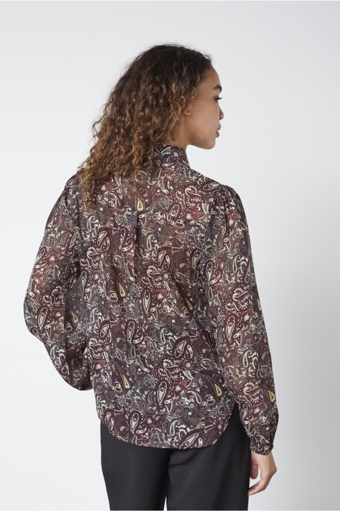 SisterS point bordeaux dames blouse | Model achteraanzicht