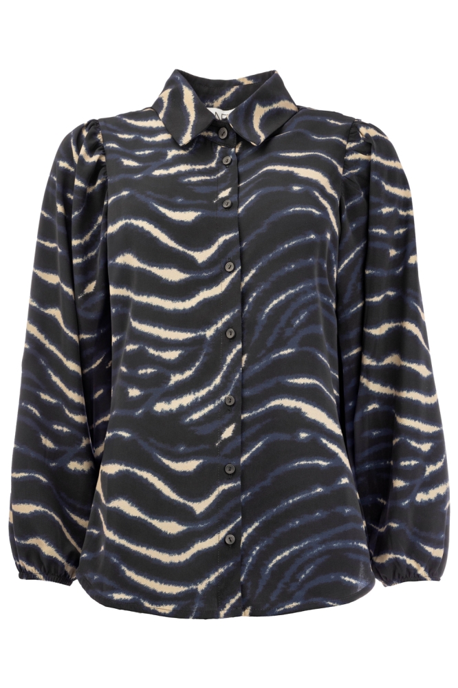 NED blauwe dames blouse | Vooraanzicht