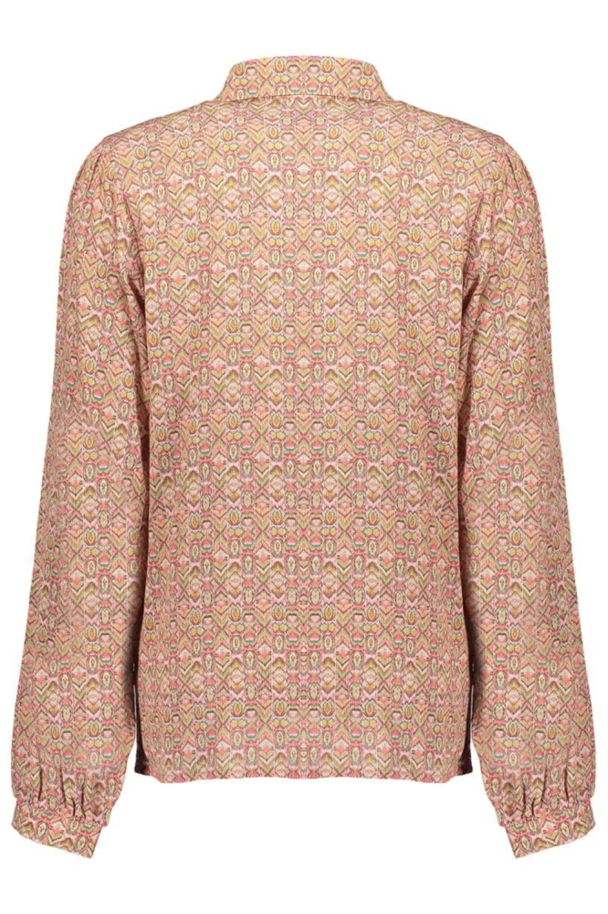 Geisha roze dames blouse | Achteraanzicht