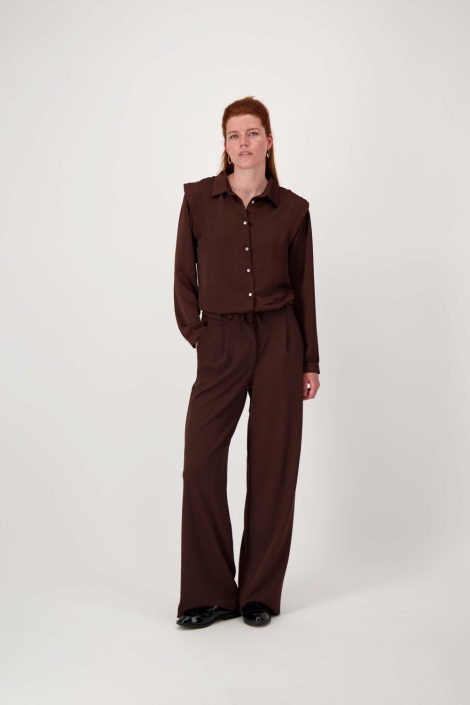 Zusss bruine dames blouse | Model