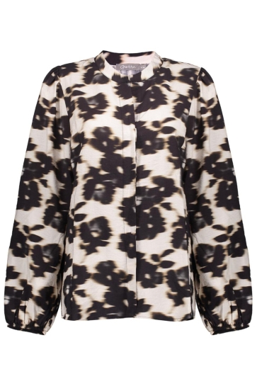 Geisha BLOUSE MET PRINT BLOEM 53755 20 WOOL WHITE/BLACK