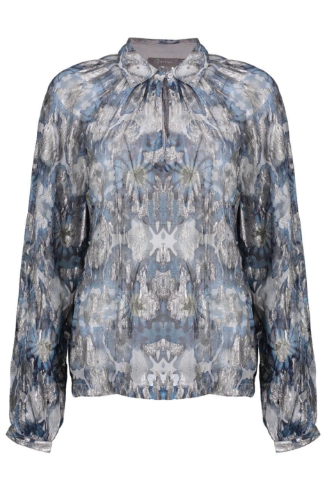 Geisha blauwe dames blouse | Vooraanzicht
