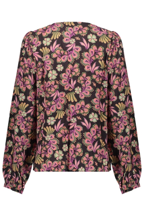 Geisha zwarte dames blouse | Achteraanzicht