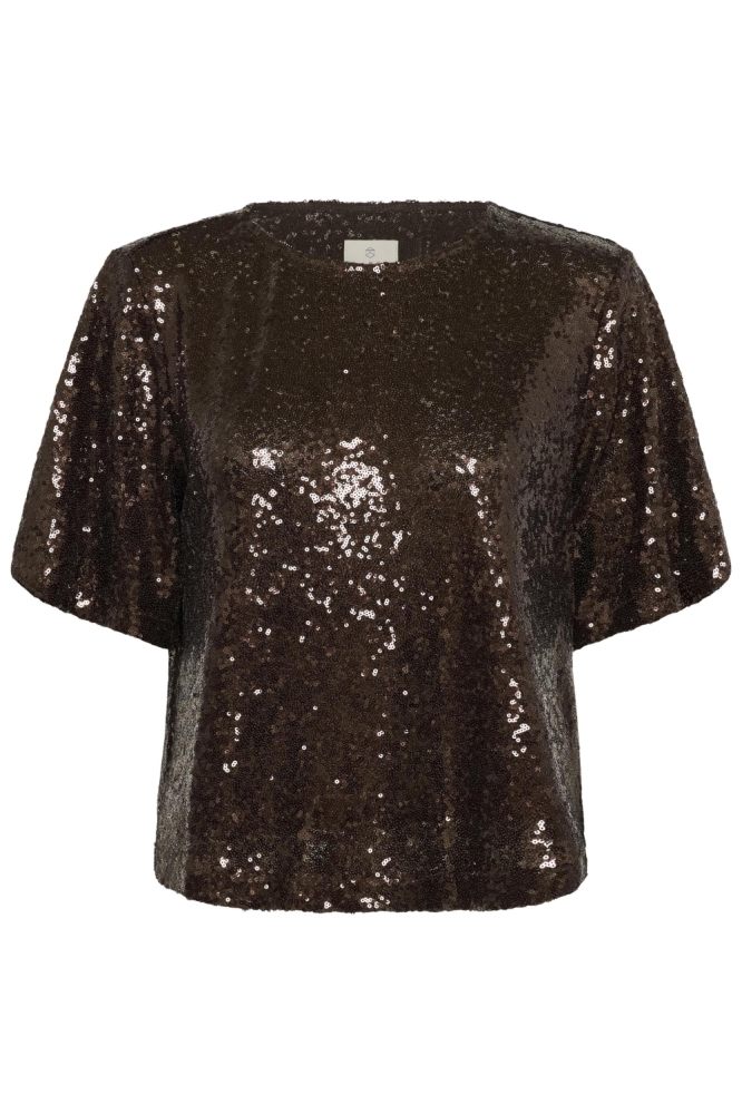 Kaffe bruine dames blouse | Vooraanzicht