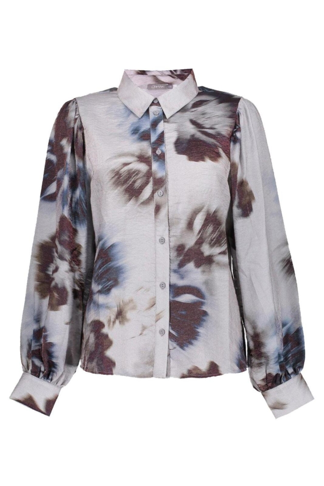 Geisha grijze dames blouse | Vooraanzicht