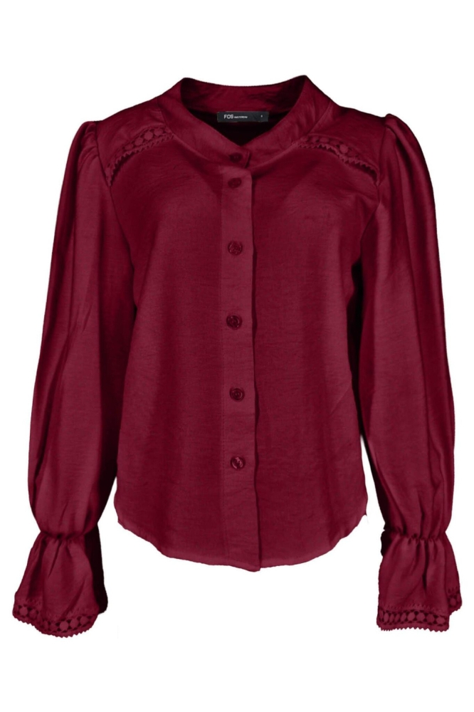 FOS Amsterdam bordeaux dames blouse | Vooraanzicht
