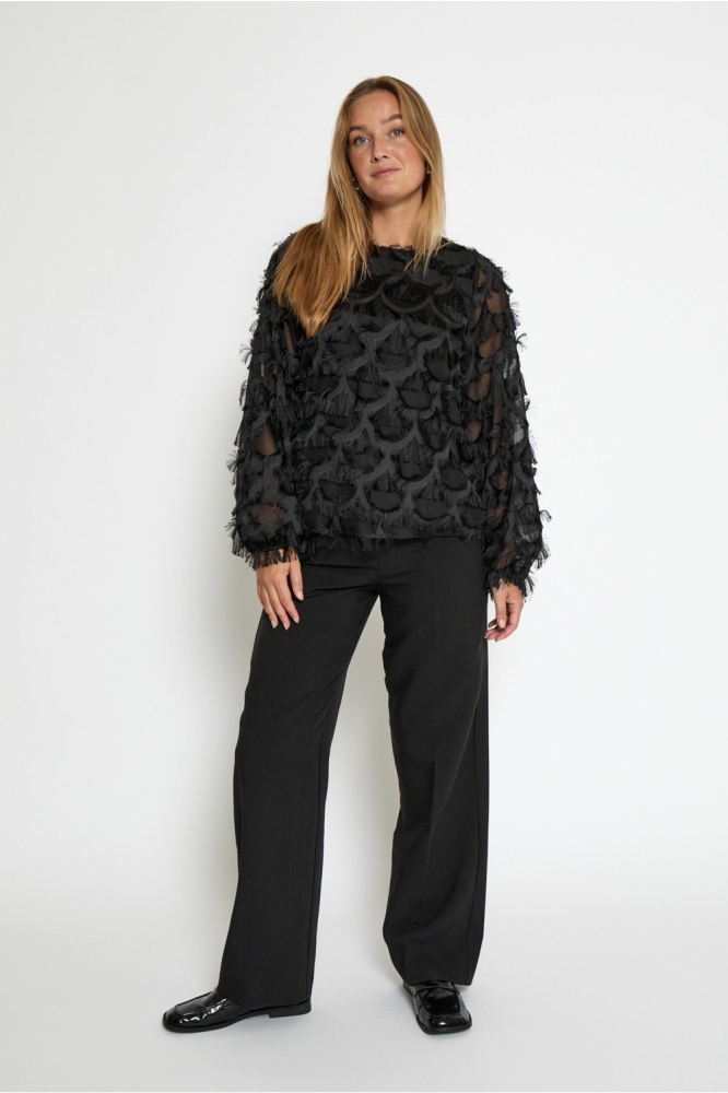 Peppercorn zwarte dames blouse | Model