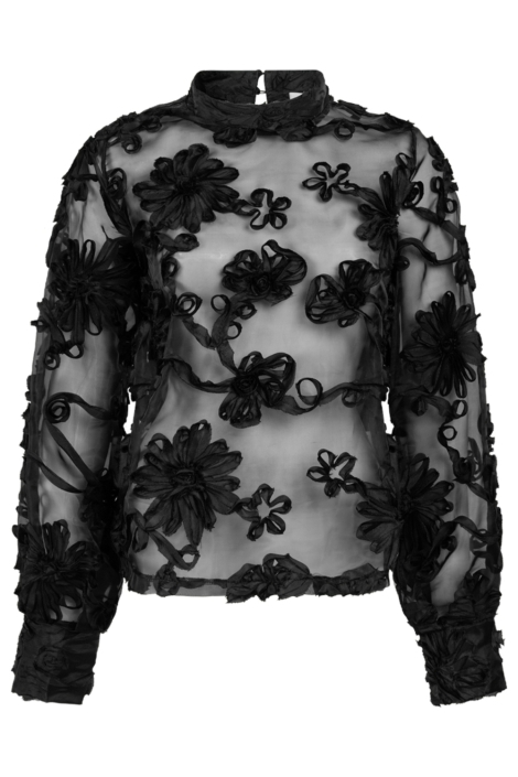 Aaiko zwarte dames blouse | Vooraanzicht