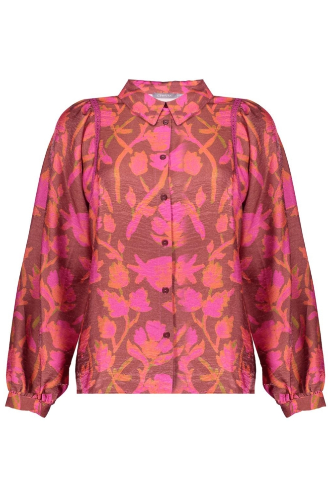 Geisha roze dames blouse | Vooraanzicht