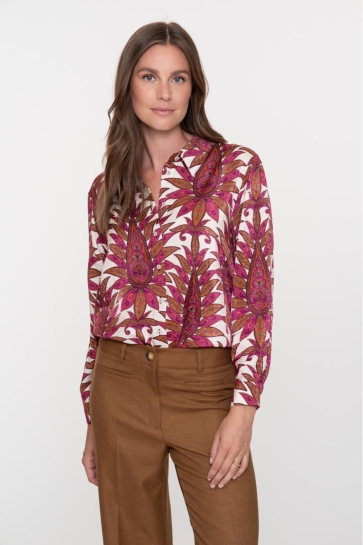 Geisha Blouse BLOUSE MET KLEURRIJKE BOTANISCHE PRINT 53913 20 OFF WHITE/PINK