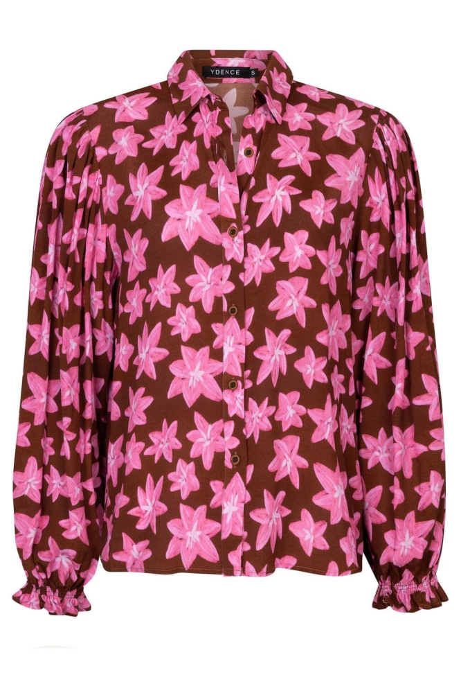 Ydence bruine dames blouse | Vooraanzicht