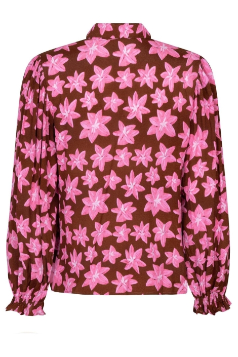 Ydence bruine dames blouse | Achteraanzicht