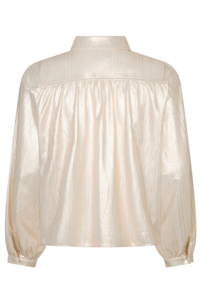 Ydence beige dames blouse | Achteraanzicht