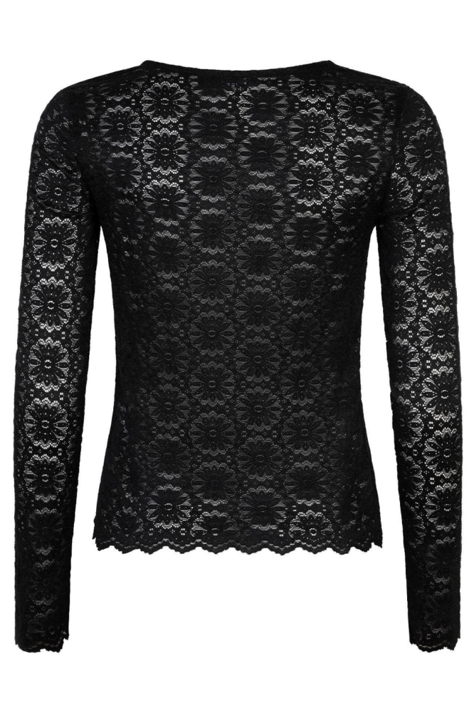 Ydence zwarte dames t-shirt | Kleurstaal