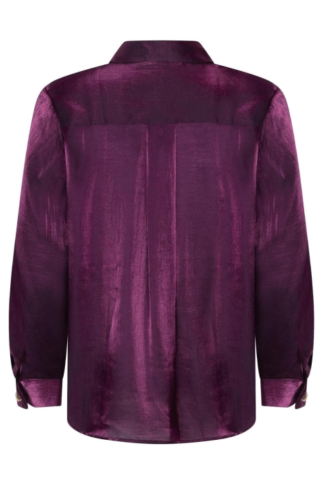 Ydence bordeaux dames blouse | Achteraanzicht