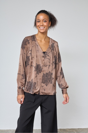 SisterS point Blouse ESAVA SH1 19407 Brown Flower