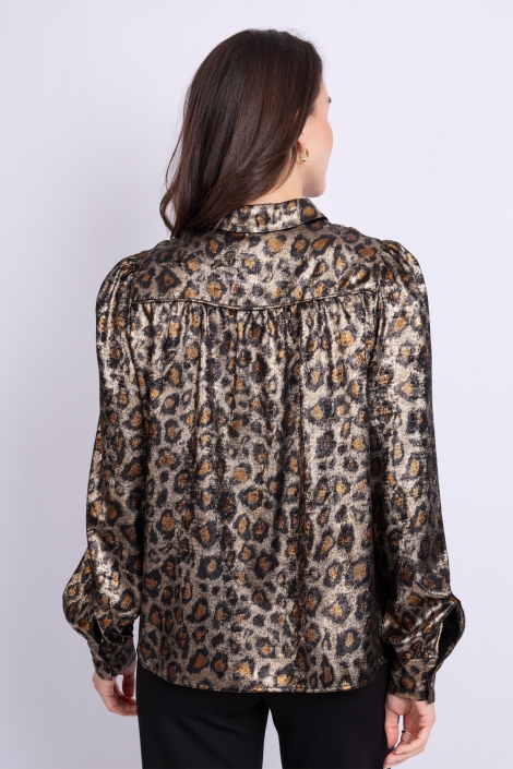 C&S The Label zwarte dames blouse | Model achteraanzicht