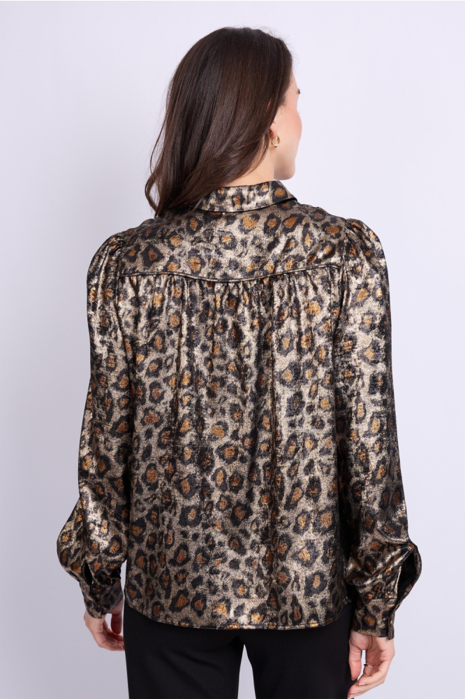 C&S The Label zwarte dames blouse | Model achteraanzicht