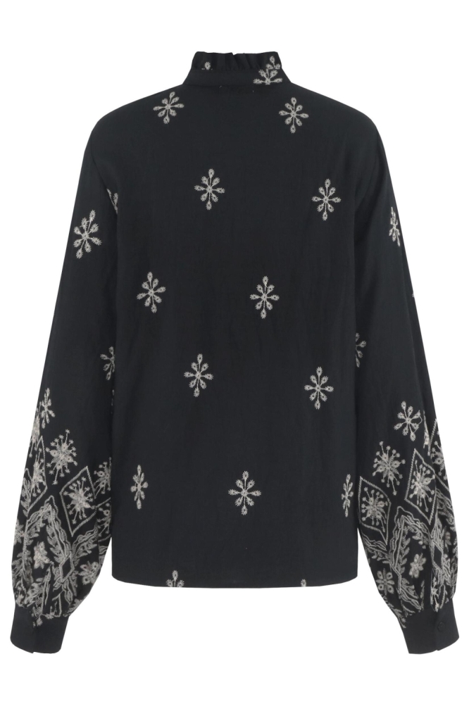 C&S The Label zwarte dames blouse | Achteraanzicht