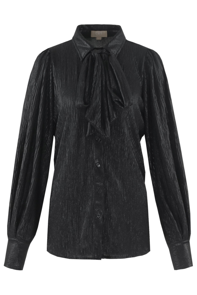 C&S The Label zwarte dames blouse | Vooraanzicht