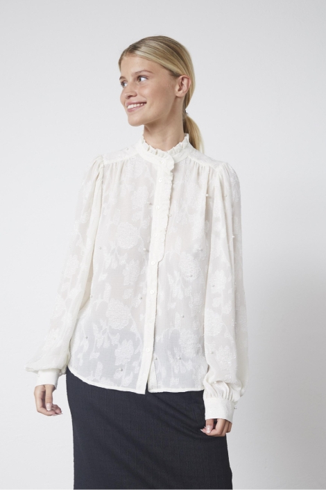 SisterS point beige dames blouse | Model vooraanzicht