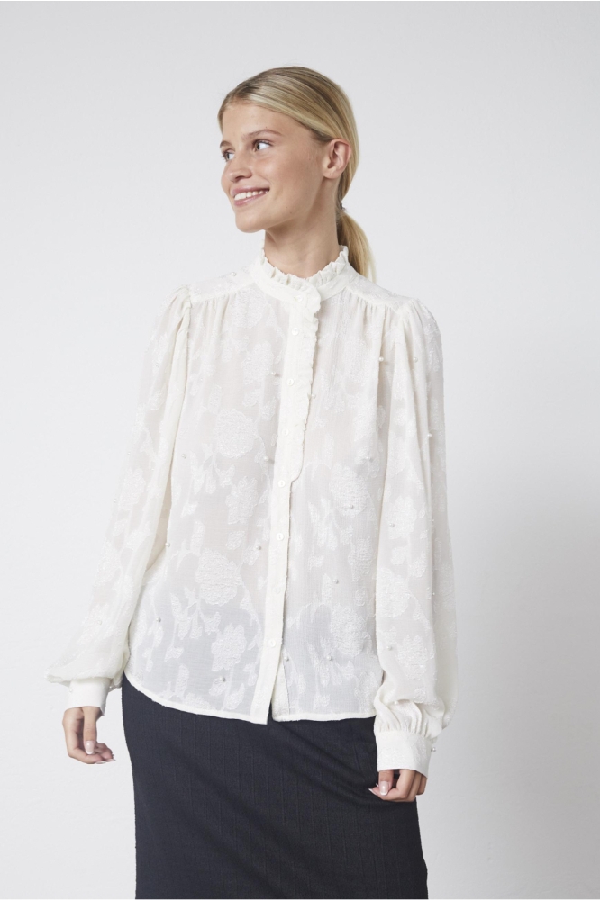SisterS point beige dames blouse | Model vooraanzicht