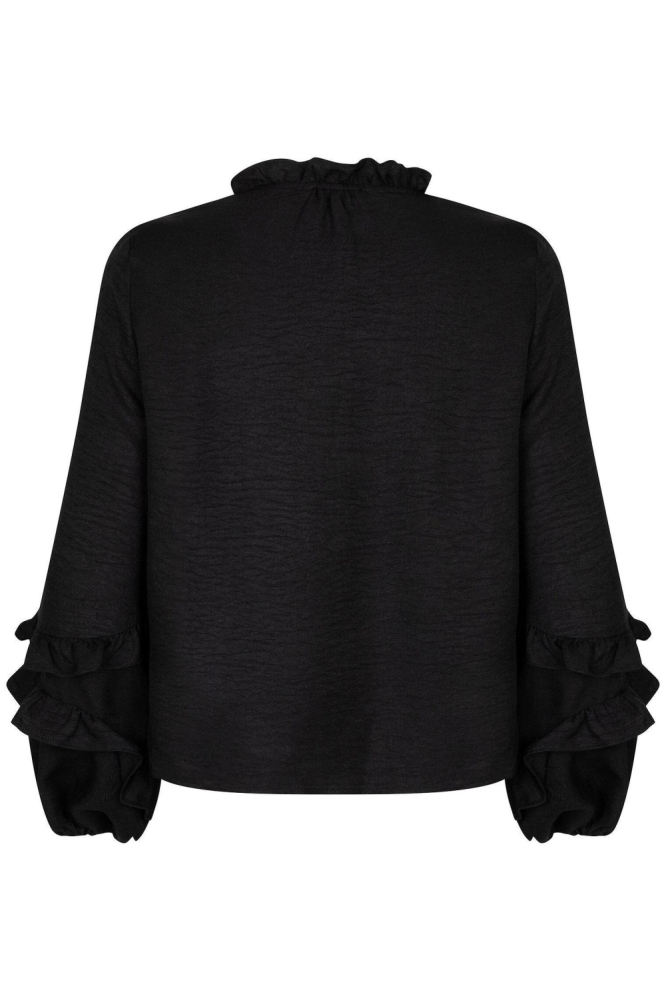 Ydence zwarte dames blouse | Achteraanzicht