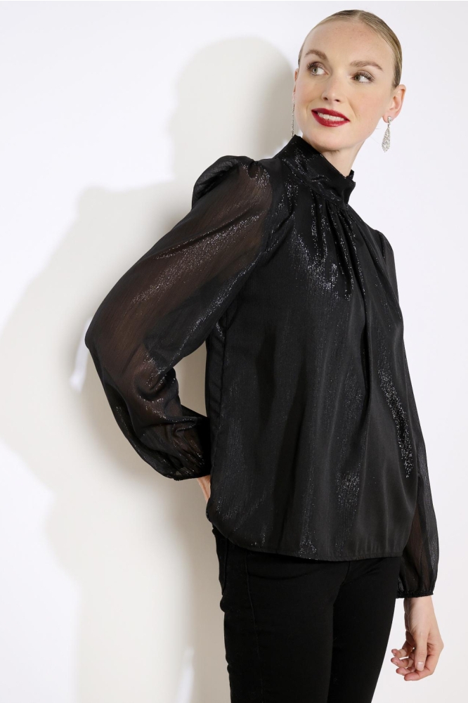 LolaLiza zwarte dames blouse | Model zijaanzicht