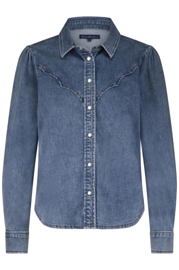 Red Button VICTORIA BLOUSE DENIM SRB4604 Mid Stone