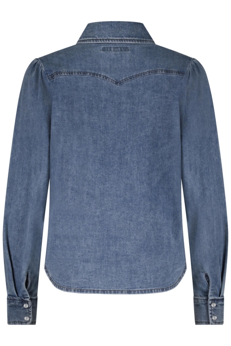 Red Button blauwe dames blouse | Achteraanzicht