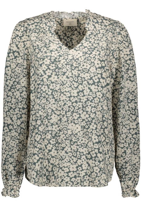 Freequent groene dames blouse | Vooraanzicht