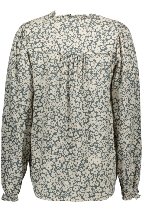 Freequent groene dames blouse | Achteraanzicht