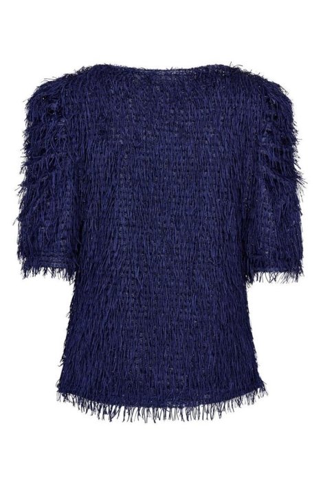 Freequent blauwe dames blouse | Achteraanzicht